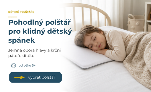 Dětské polštářezajišťují jemnou oporau hlavy a krční páteře dítěte
