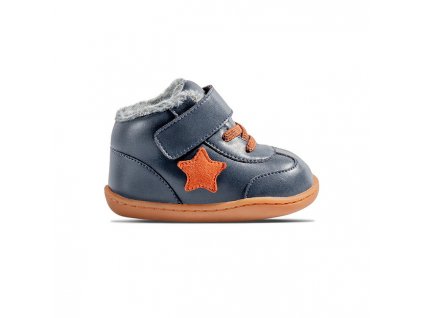 Barefoot zimní kotníčkové botičky Little Blue Lamb - Beck Navy