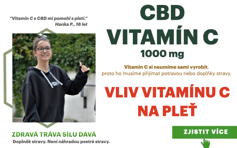 Vitamín C 1000 mg s CBD a účinky na pleť