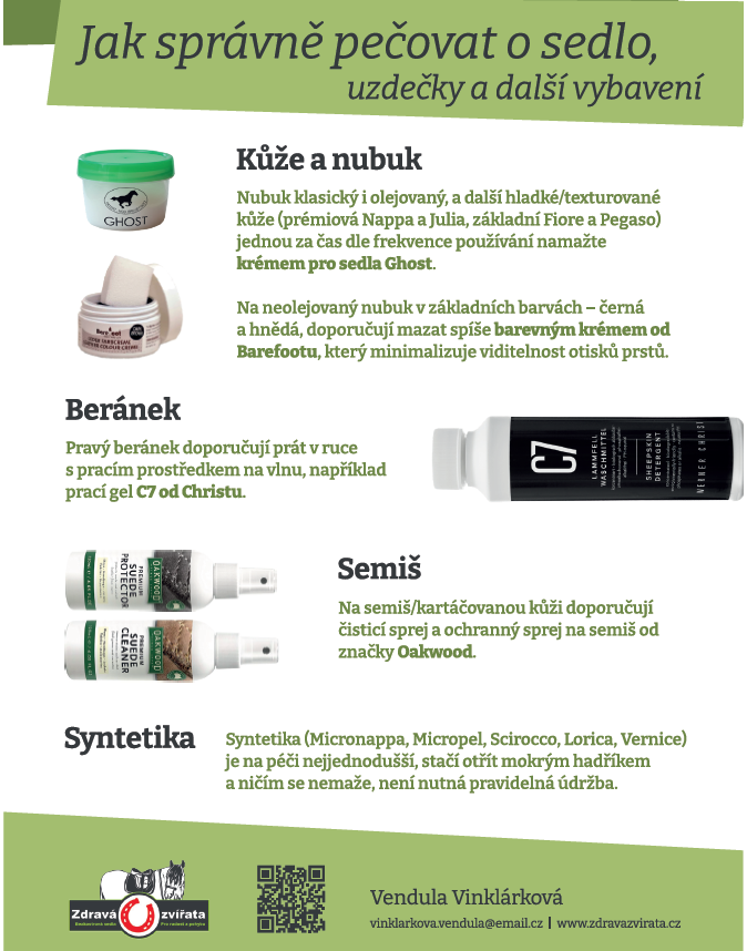 Jak se mám starat o své sedlo?