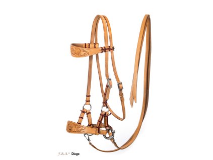 F.R.A. Diego westernová bezudidlová sidepull uzdečka