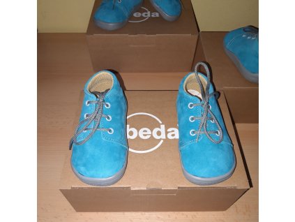 Beda barefoot Tobias kožená celoroční obuv kotníková