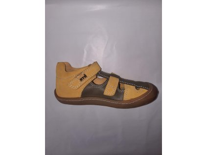 KTR® barefoot letní sandálky KENY 11 žlutá/khaki
