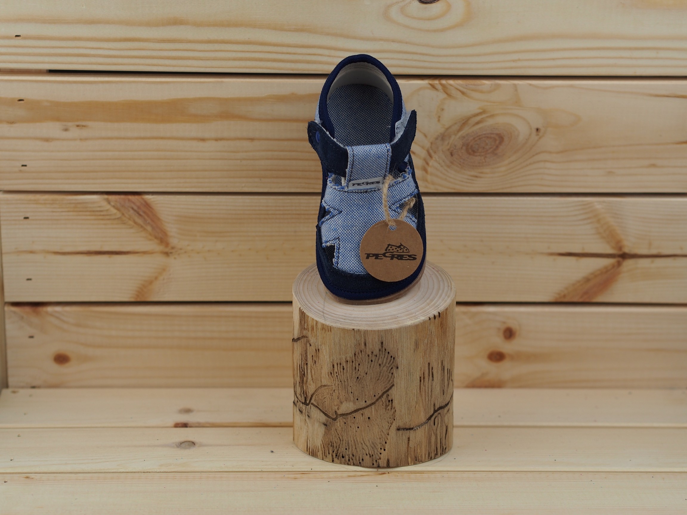 Pegres "Bosé" textilní sandálky modré Velikost: 19