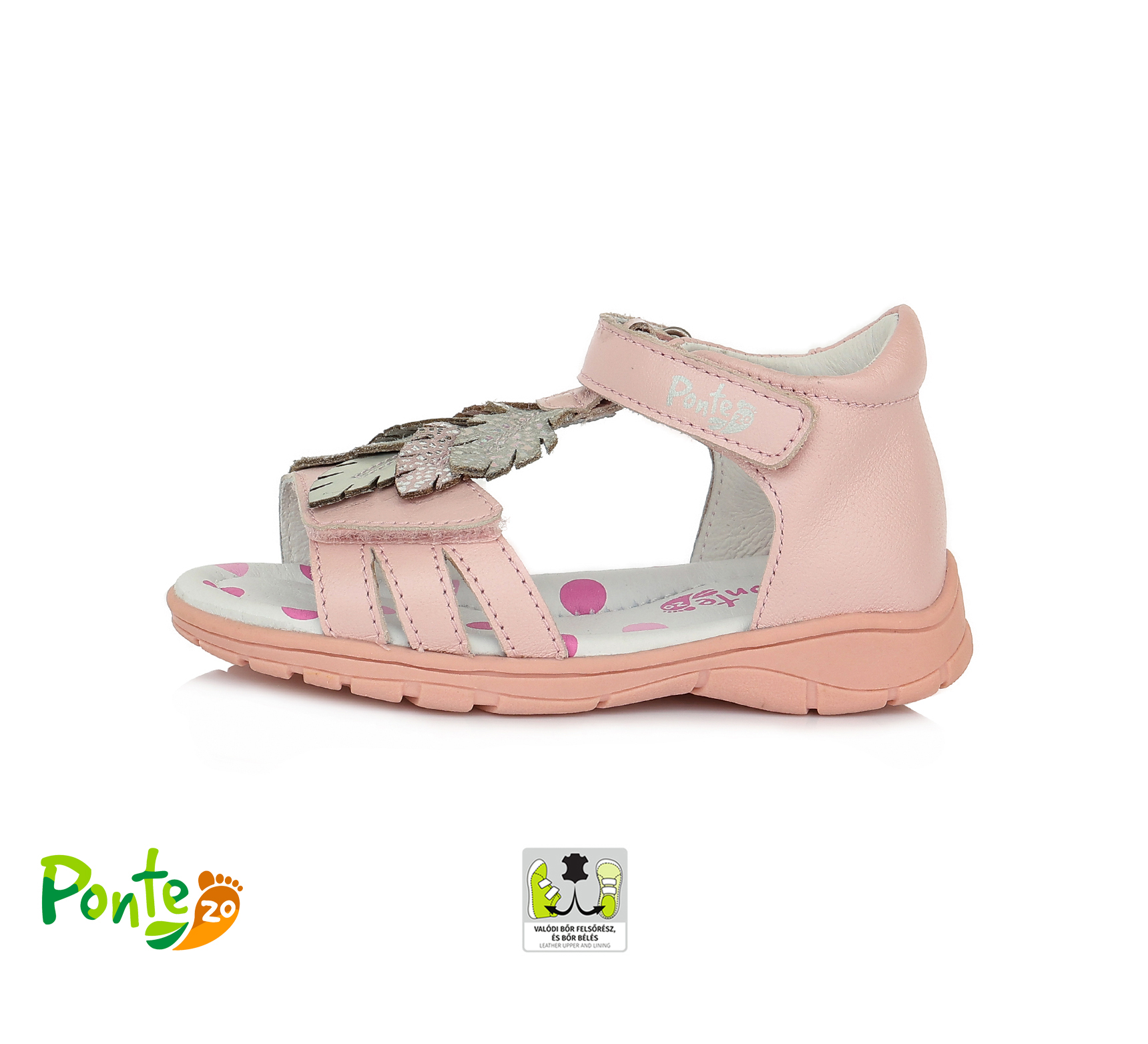 PONTE 20 dívčí kožené sandálky Pink Velikost: 29