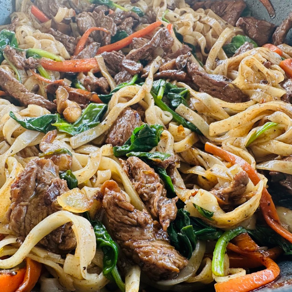 Kórejské nudle v panvici