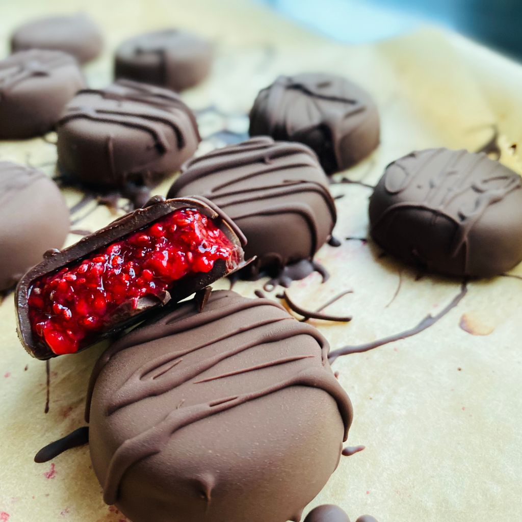 Malinový džem v čokoláde