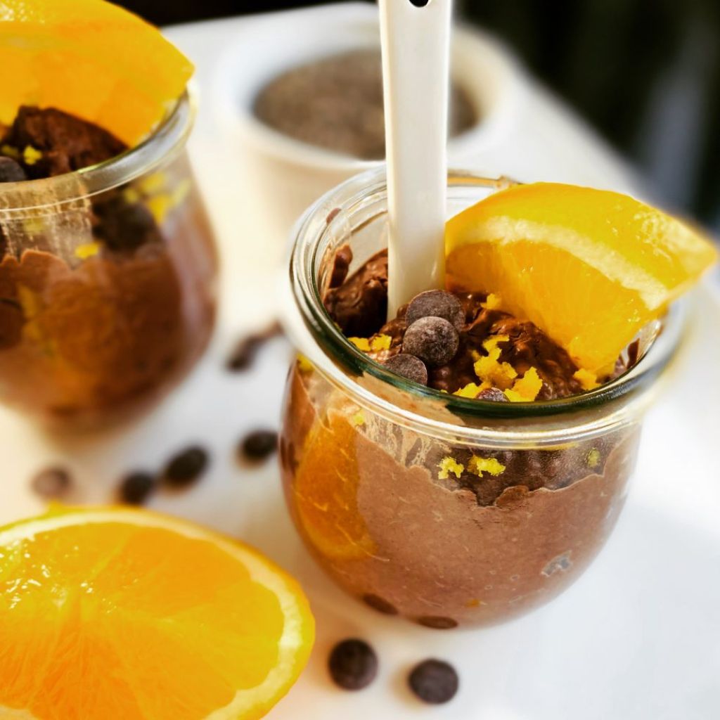 Čokoládovo pomarančový chia puding