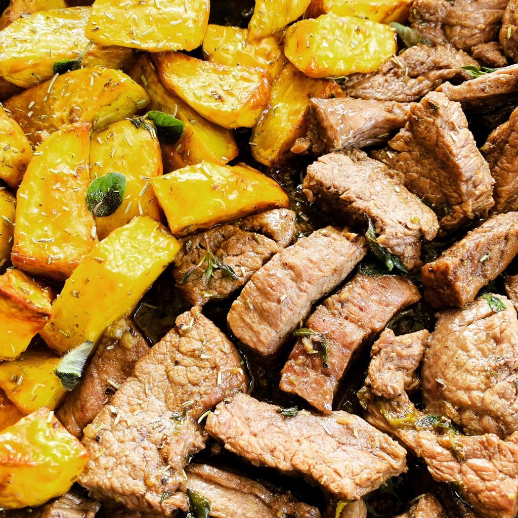 Flank steak so zemiakmi