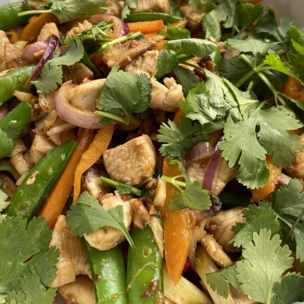 Grilovaná zelenina s kuracím mäsom