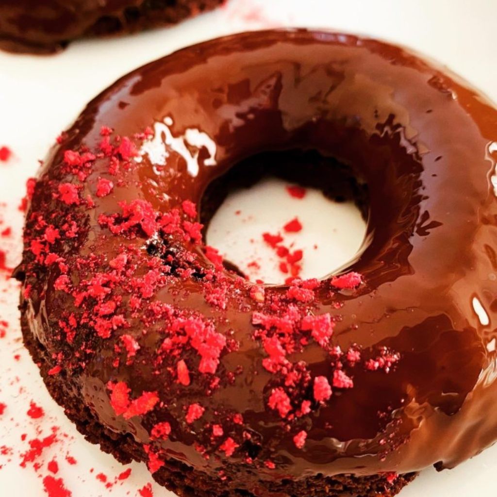 Čokoládovo malinové donuty