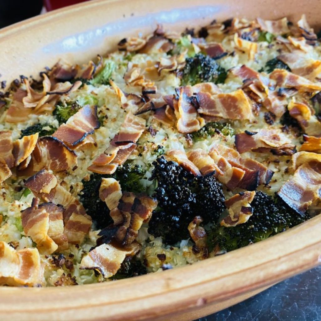 Zapekaný karfiol s brokolicou