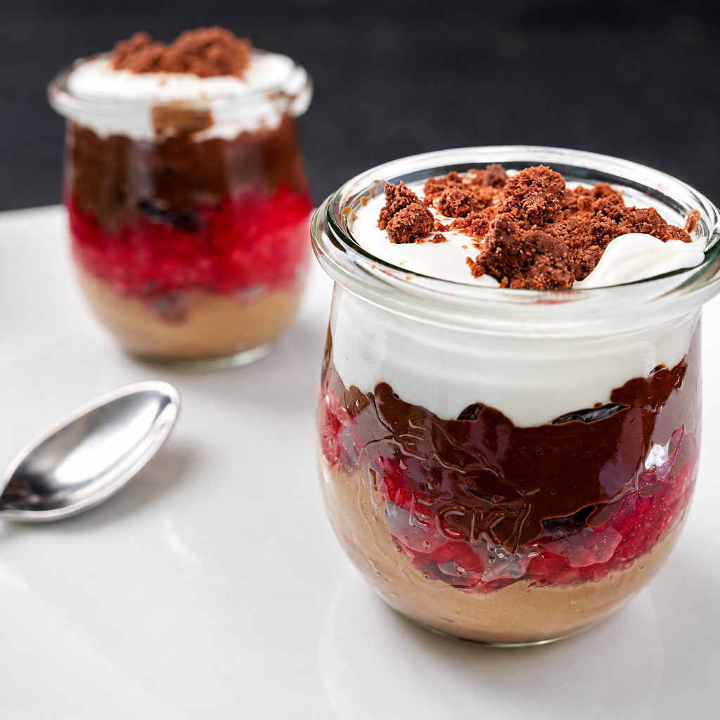 Čokoládovo malinový puding so šľahačkou (AIP)