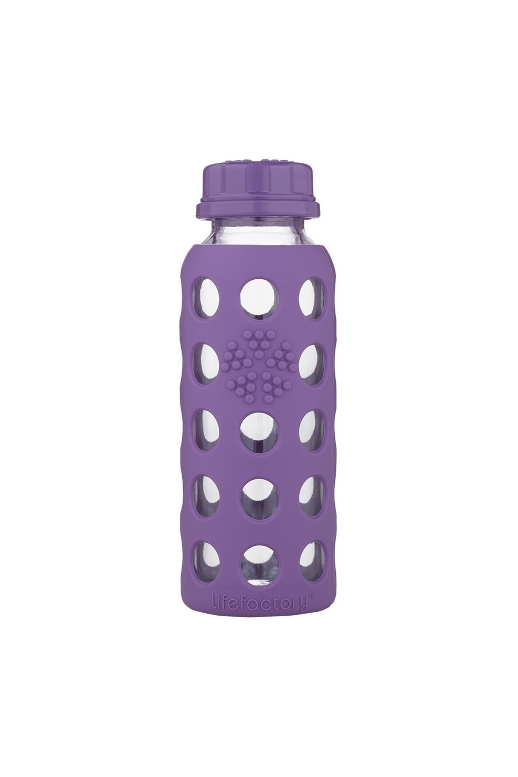 Detská sklenená fľaša Lifefactory 260ml fialová