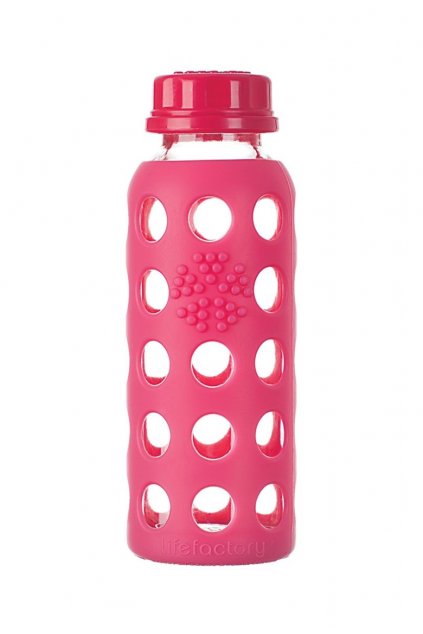 Skleněná láhev pro děti Lifefactory 260 ml ružová