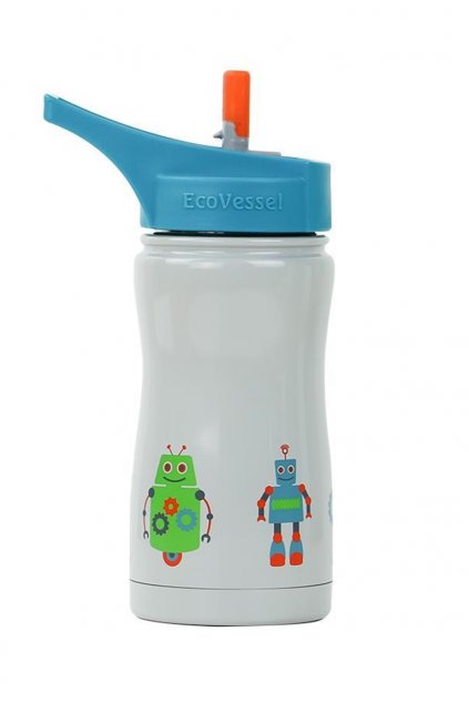 Termofľaša pre deti Eco Vessel 370 ml sivá s robotmi