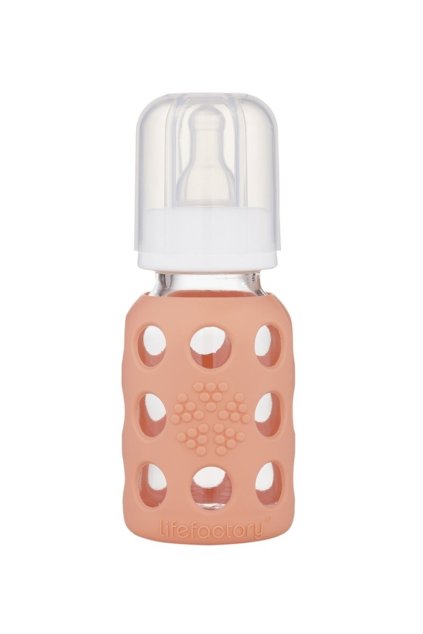 Kojenecka sklenena flasa Lifefactory 120ml cantelope