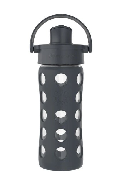 Sklenena flaska 350 ml Lifefactory siva