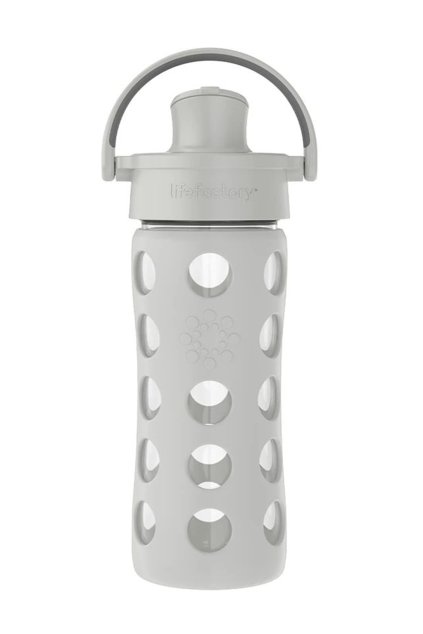 Flasa zo skla na pitie 350 ml Lifefactory seda