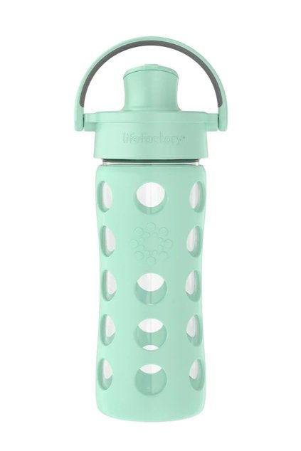 Sklenena flasa 350 ml Lifefactory belasa