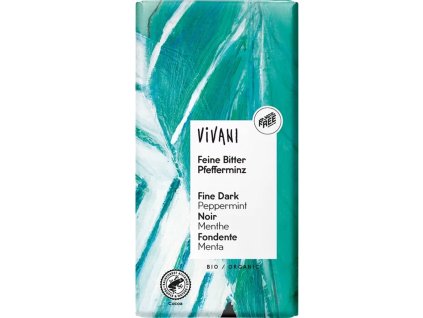 Hořká čokoláda s mátou BIO 100 g VIVANI