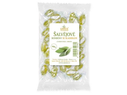 Šalvějové bonbony se sladidlem100g GREŠÍK
