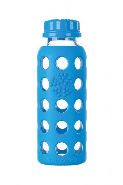 Skleněná láhev pro děti Lifefactory 260 ml modrá