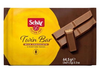 SCHAR Twin Bar bezlepkové oplatky v čokoládě 64,5 g