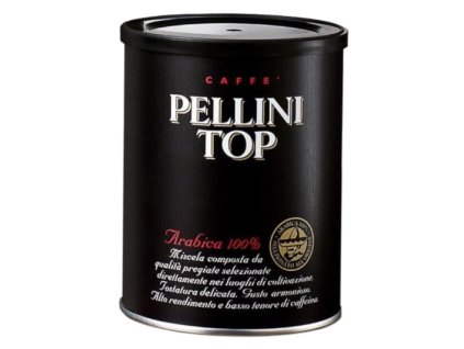 Pellini TOP 100% Arabica v plechové dóze mletá káva 250 g