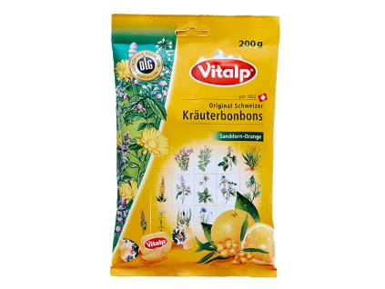 VITALP Švýcarské bonbony rakytník pomeranč 200 g