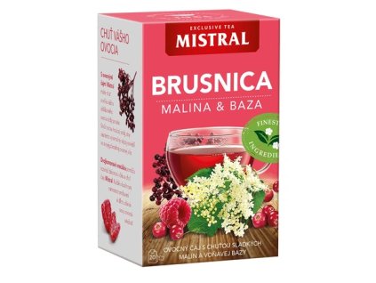 Čaj Brusnica, malina a baza 20x2g Mistral