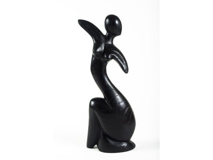 Dřevěná soška Žena 40 cm černá