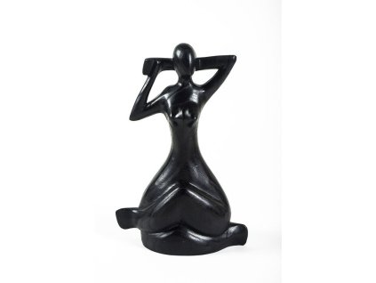 Dřevěná soška yoga unique 31 cm černá