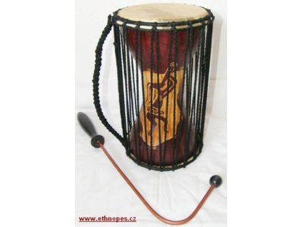 Mluvící buben Talking drum hnědý 30 cm