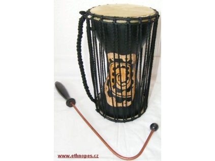 Mluvící buben Talking drum tmavý 30 cm