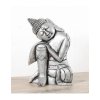 Buddha stříbrný 40 cm - dřevěná soška Buddhy