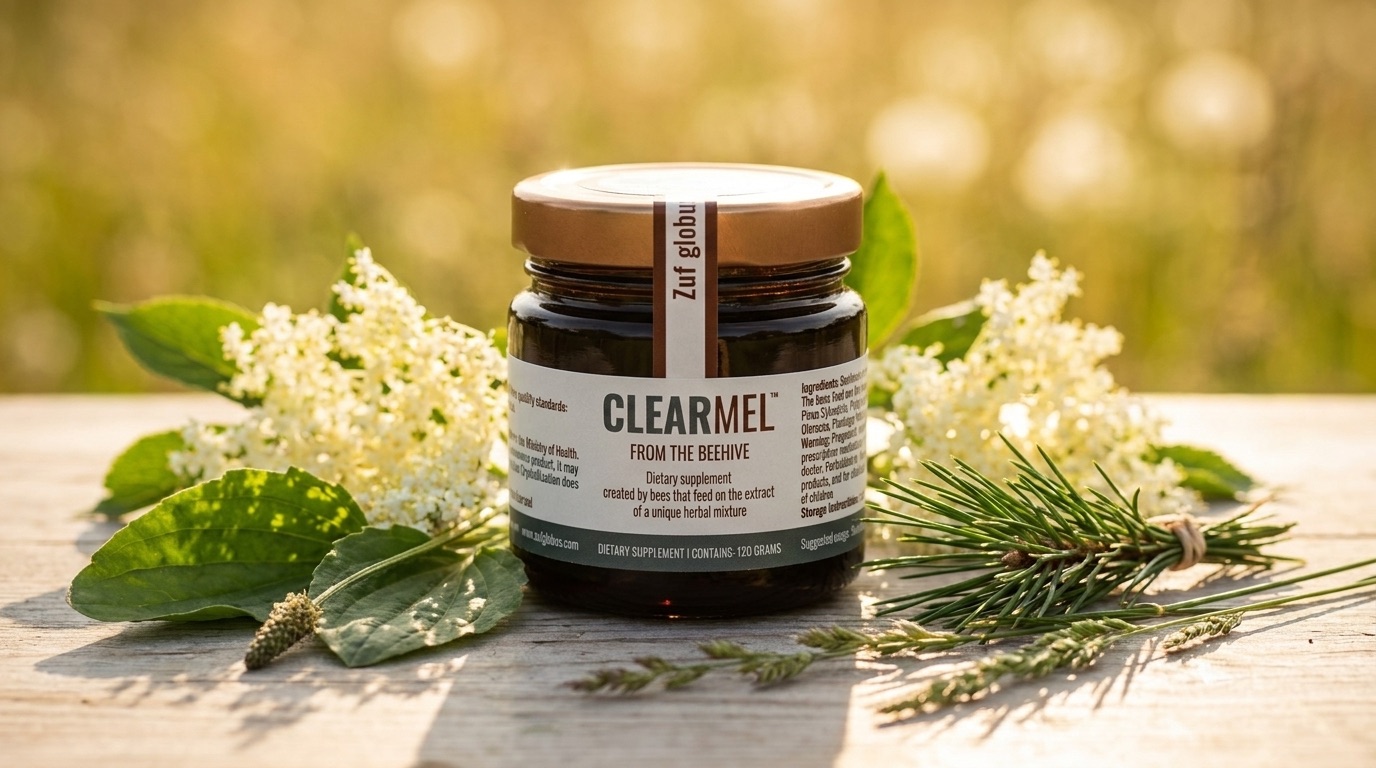 CLEARMEL bylinný med 120 g pro dýchací cesty: akce 200 Kč místo 590 Kč