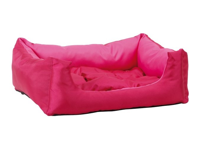 Pelech pro zvířata Argi obdélníkový s polštářem - růžový - 45 x 35 x 18 cm
