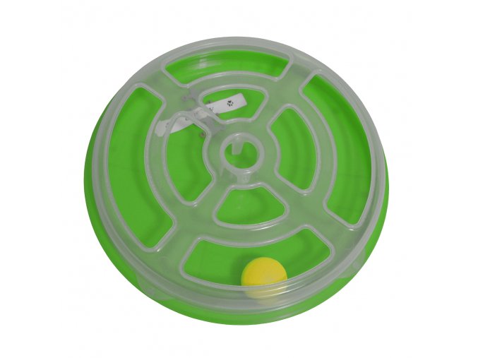 Hračka pro kočku - kruh s míčkem Argi - 29 x 5 cm - zelená