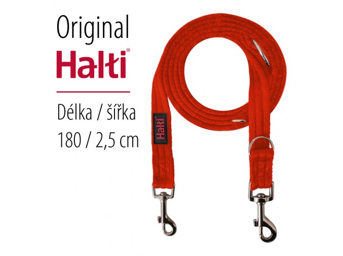 HALTI vodítko Červené - ultralehké přepínací - 180 cm / 25 mm