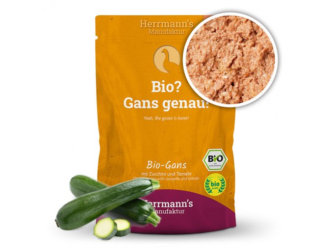 Kapsička pro kočky - Husí maso s cuketou - Bio - 100 g