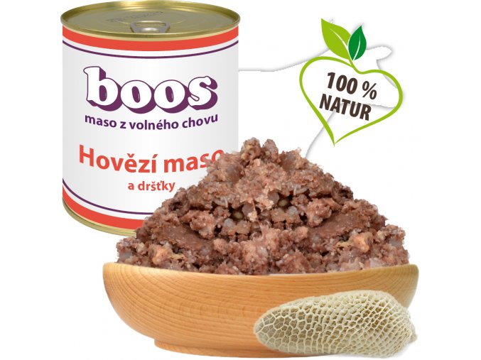 Konzerva pro psy - Hovězí maso a dršťky - BOOS