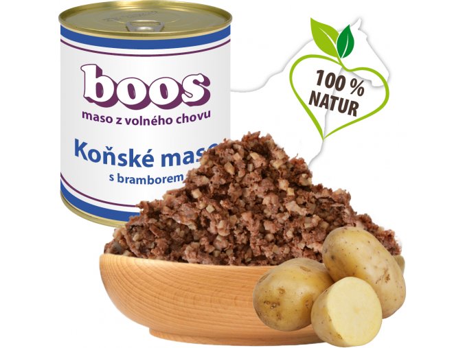 Konzerva pro psy - Koňské maso s bramborem - BOOS