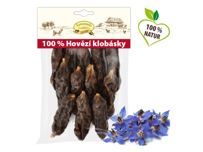 Hovězí klobásky pro psy 100 g