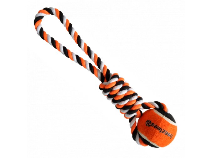 Provazová hračka - lano s tenisovým míčkem