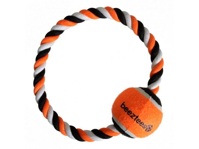 Provazová hračka – lanový kruh s tenisovým míčkem