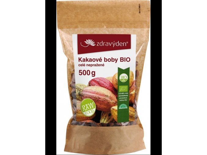 Kakaové boby BIO celé nepražené 500g