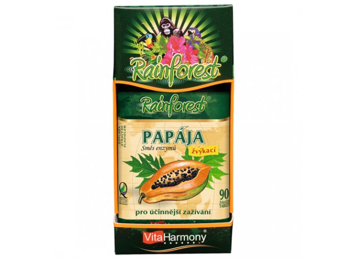 Papája - směs enzymů (90 žvýk. tbl.)