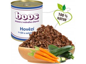 Konzerva pro psy - Hovězí s rýží a zeleninou - BOOS