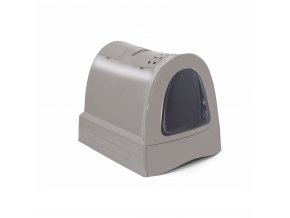 IMAC Krytý kočičí záchod s výsuvnou zásuvkou pro stelivo - šedý - D 40 x Š 56 x V 42,5 cm